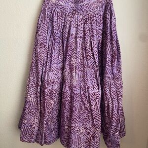 Sika Purple Patterned Midi Skirt